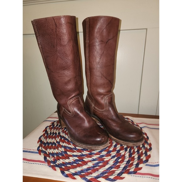 Frye Shoes - VTG Frye Campus Leather Brown Boots  8M Womens Round Toe Western Made in USA